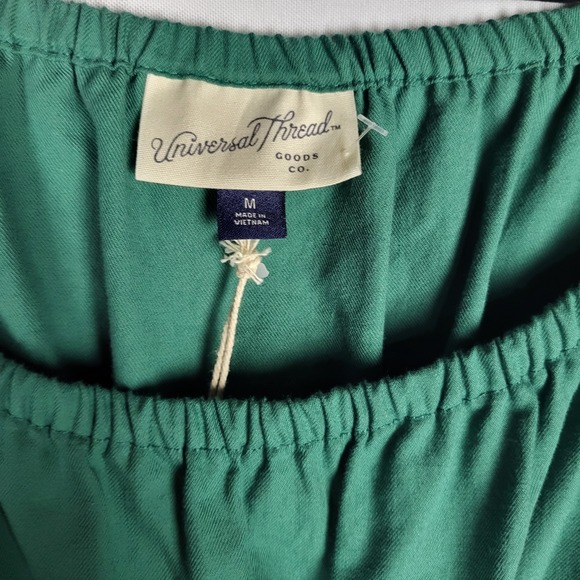 Universal Thread Cotton Midi Dress Women's Medium Green Slit Sides Open Back NWT - Picture 4 of 10